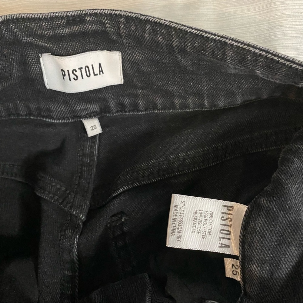 Pistola Black High Rise Distressed Denim Jeans Size 25 - Picture 3 of 7